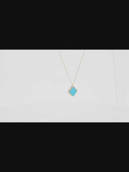 Round necklace made of 925 sterling silver with cubic zirconia