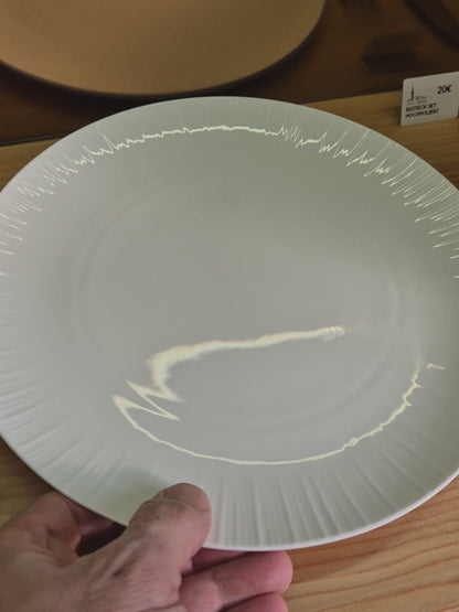 Weiß Porzellanteller mit Randstruktur 26.2 cm