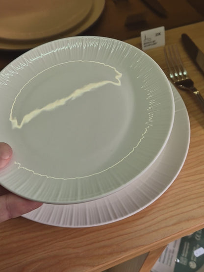Porcelain plate "White" – with rim texture