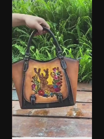 Leather handbag "Element"