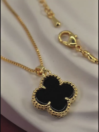 Halskette „Clover2“ in goldschwarz Farbe