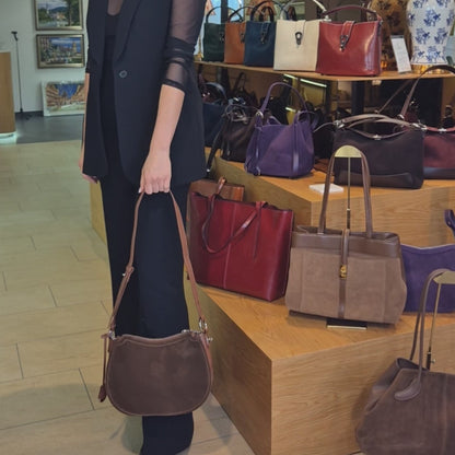 Leder Handtasche "Mohn"