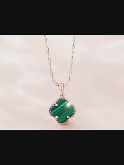 Round necklace made of 925 sterling silver with cubic zirconia