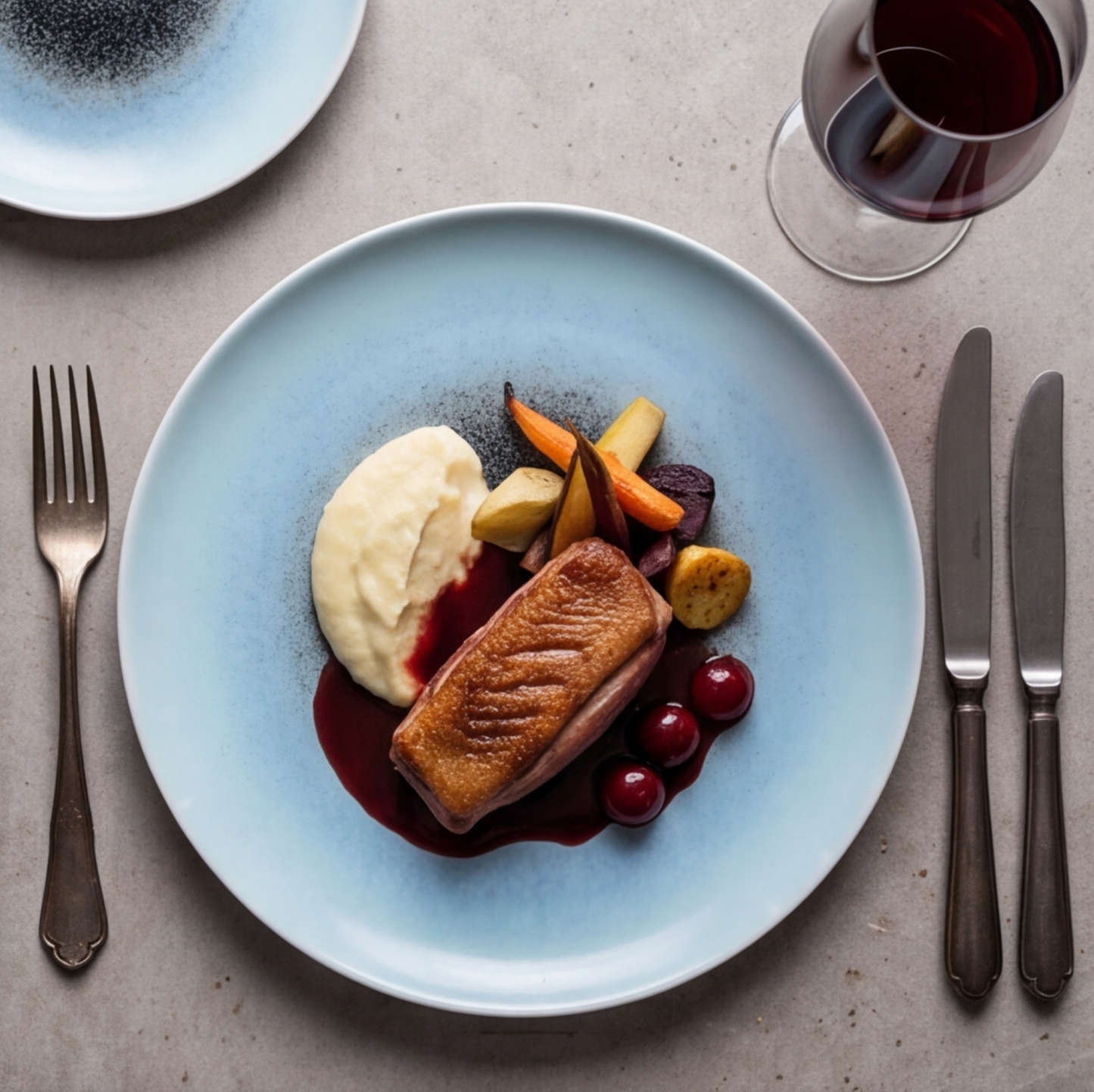 Porcelain plate "Blue" flat – Porz model