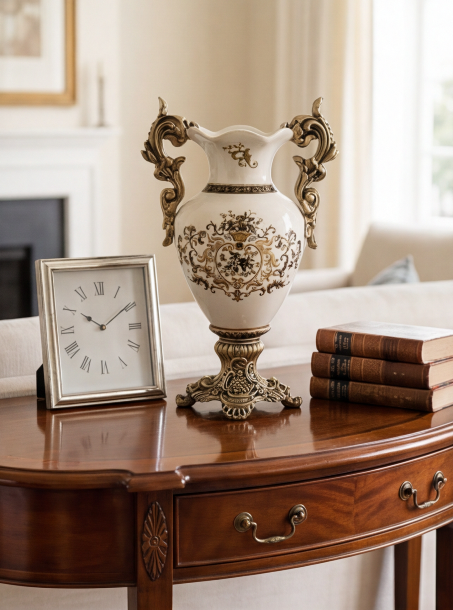 Ceramic vase with gold pattern