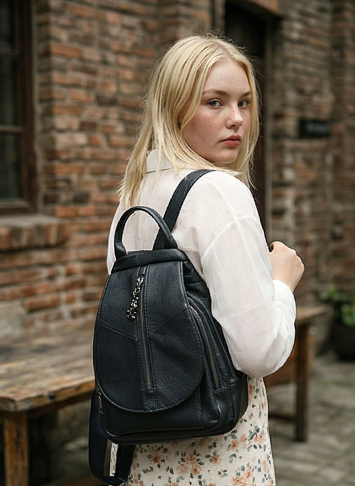 Leder Rucksack "Krokus"