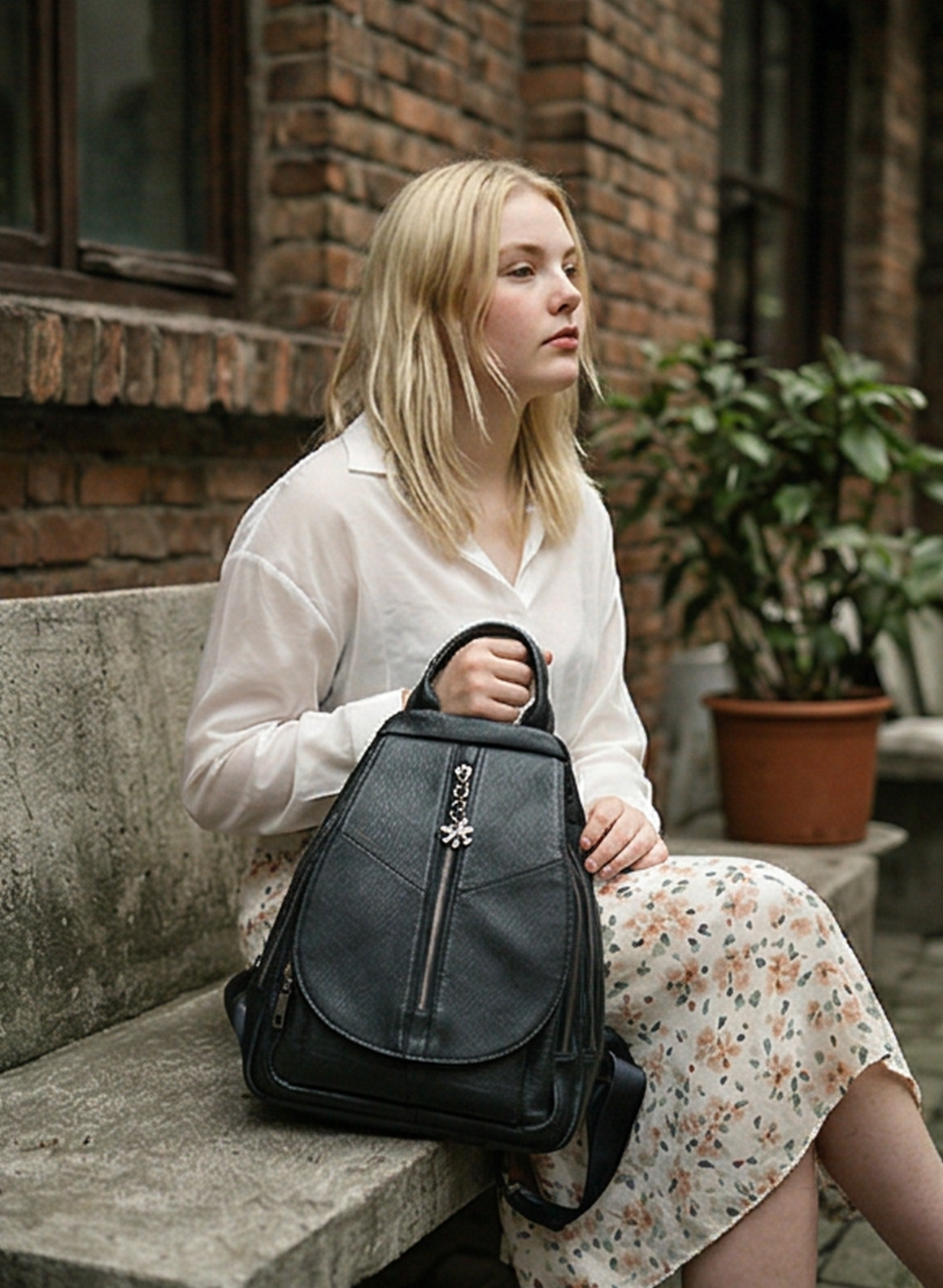 Leder Rucksack "Krokus"