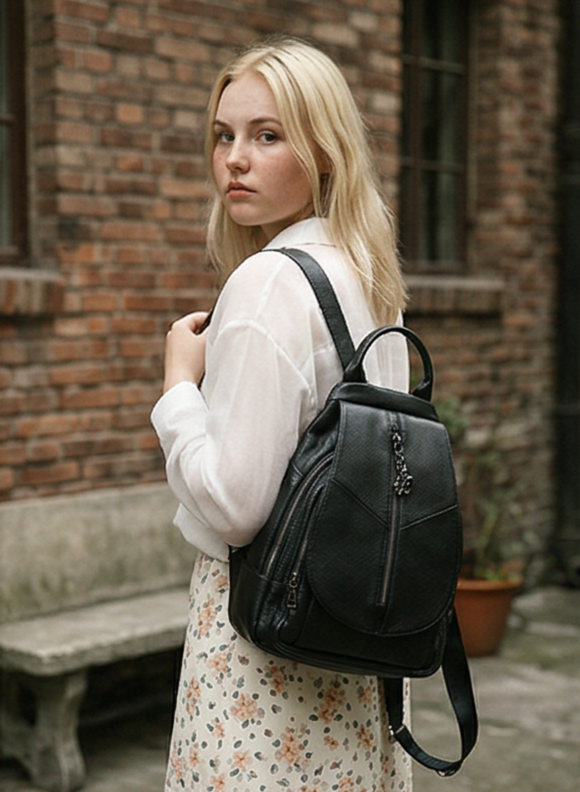 Leder Rucksack "Krokus"