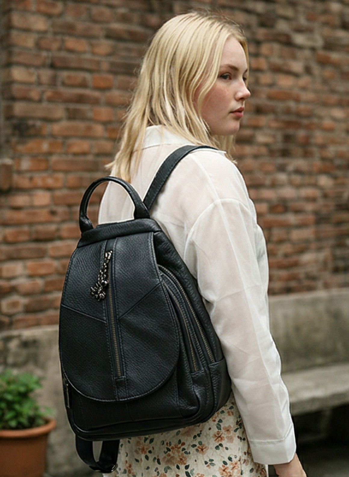 Leder Rucksack "Krokus"
